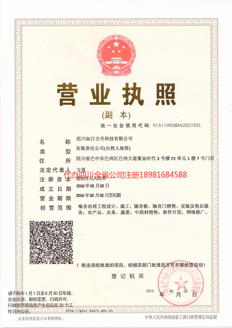 顺庆顺庆如日方升科技有限公司